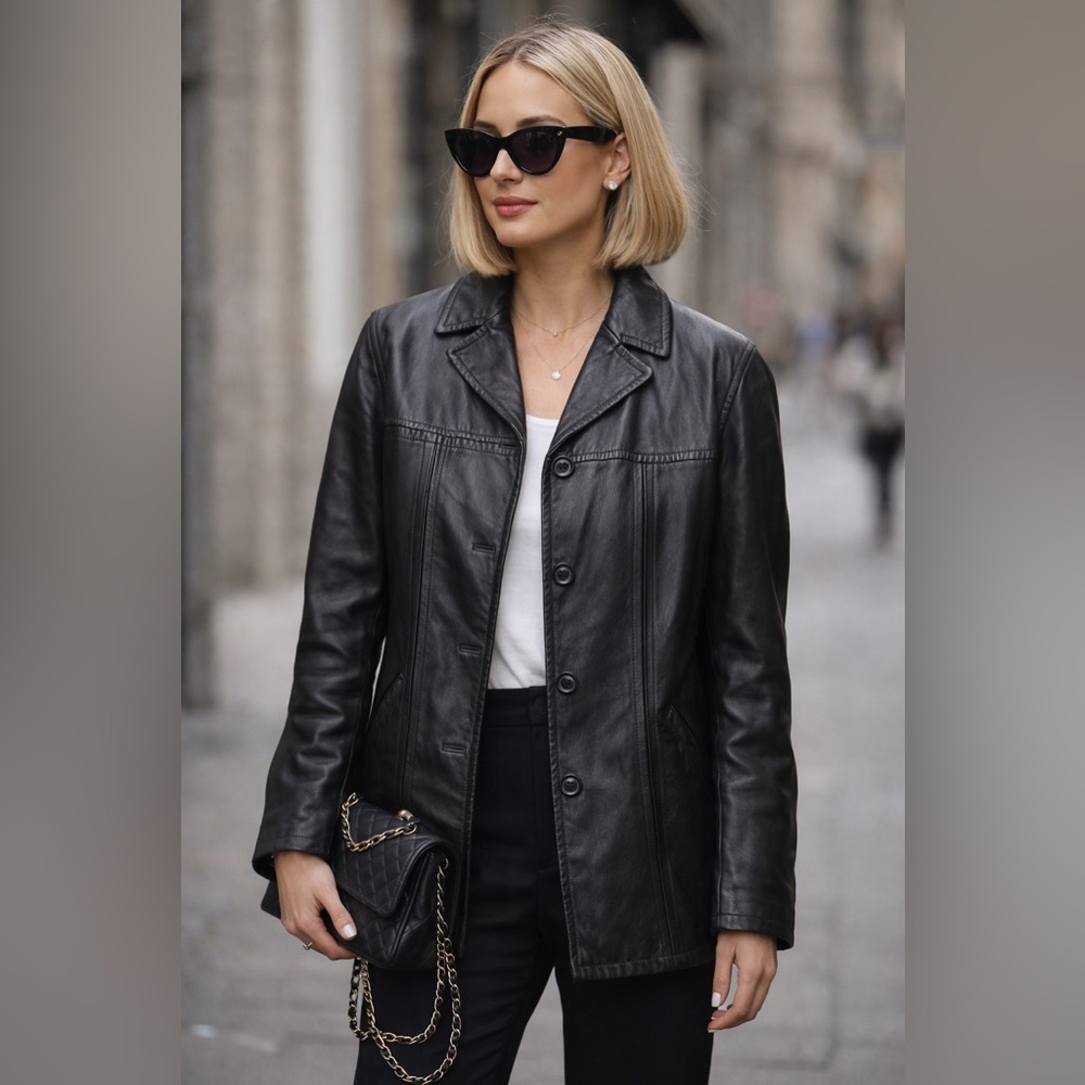 Vintage Winlit Black Leather Jacket